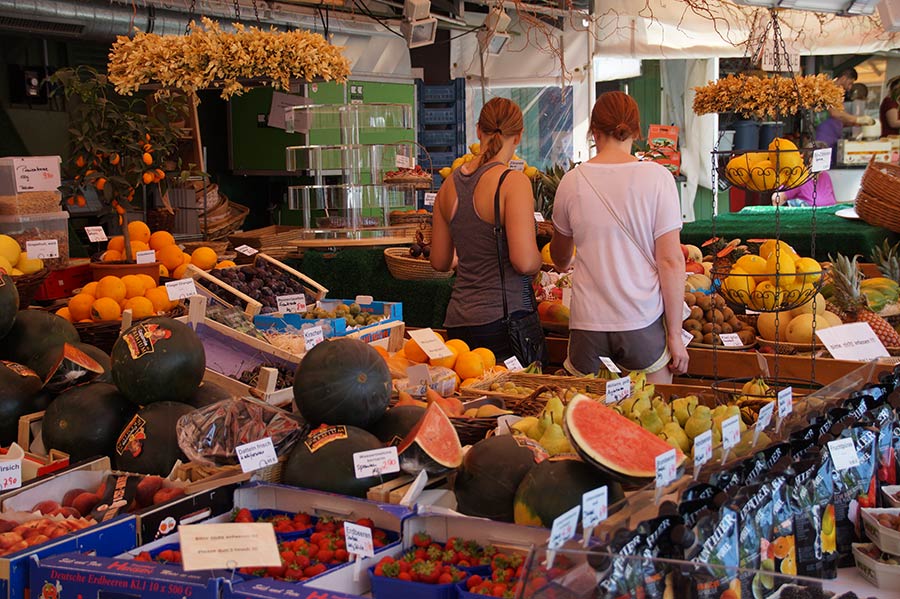 Viktualienmarkt in der Altstadt von München