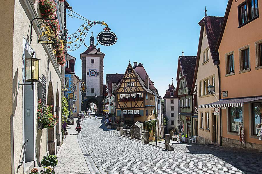 Plönlein als eine der schönsten Sehenswürdigkeiten in Rothenburg